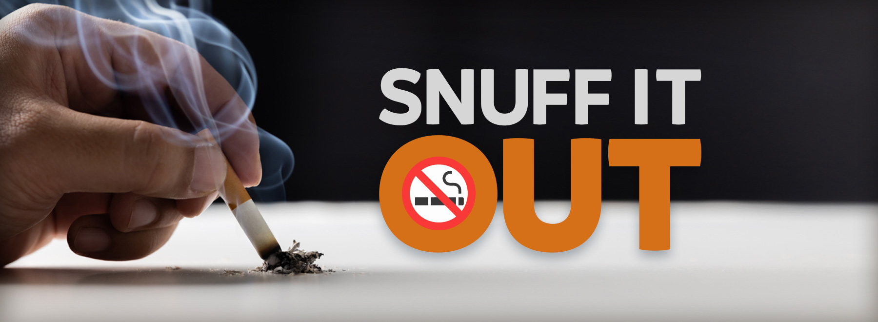 A close-up of a cigarette being put out, representing the commitment to stop smoking habits.
